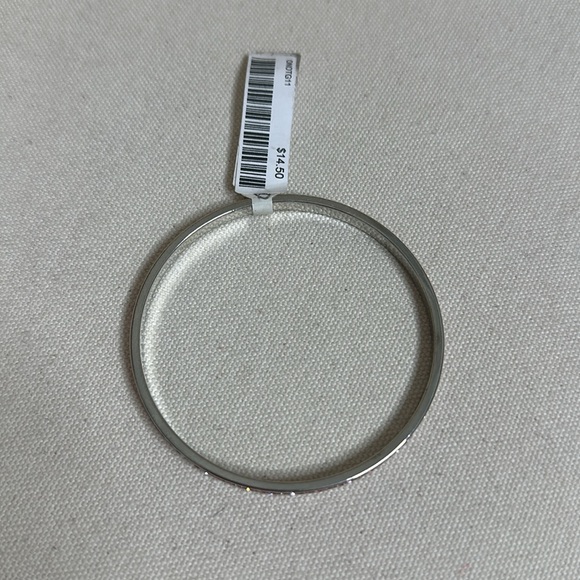 NWT Pretty Pink Silver Channel Set Crystal Bangle Bracelet - Picture 5 of 7